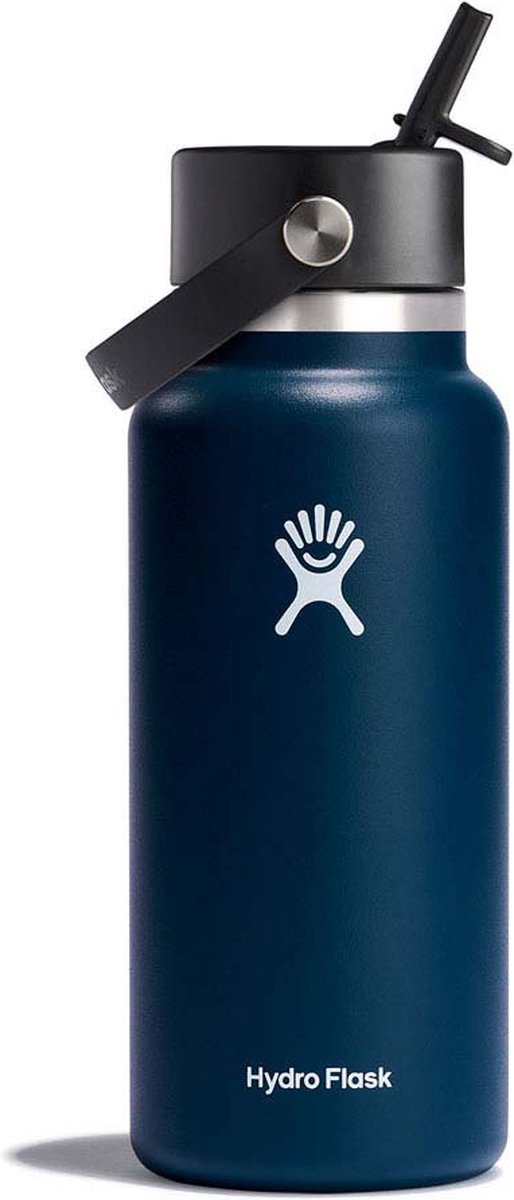 Hydro flask wide mouth flex straw cap drinkfles (946 ml) - indigo