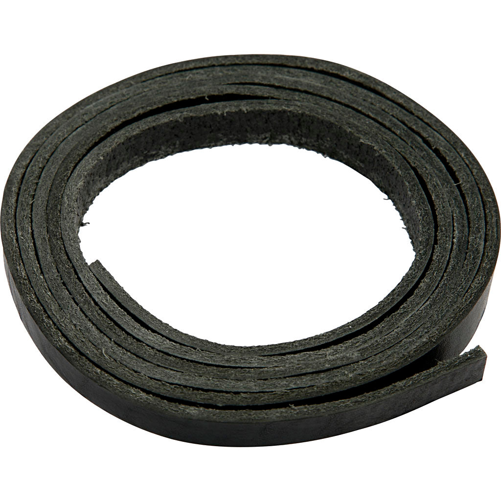 Correa de cuero Creativ company, ancho: 10 mm, grosor 3 mm, negro, 2 m 1 caja