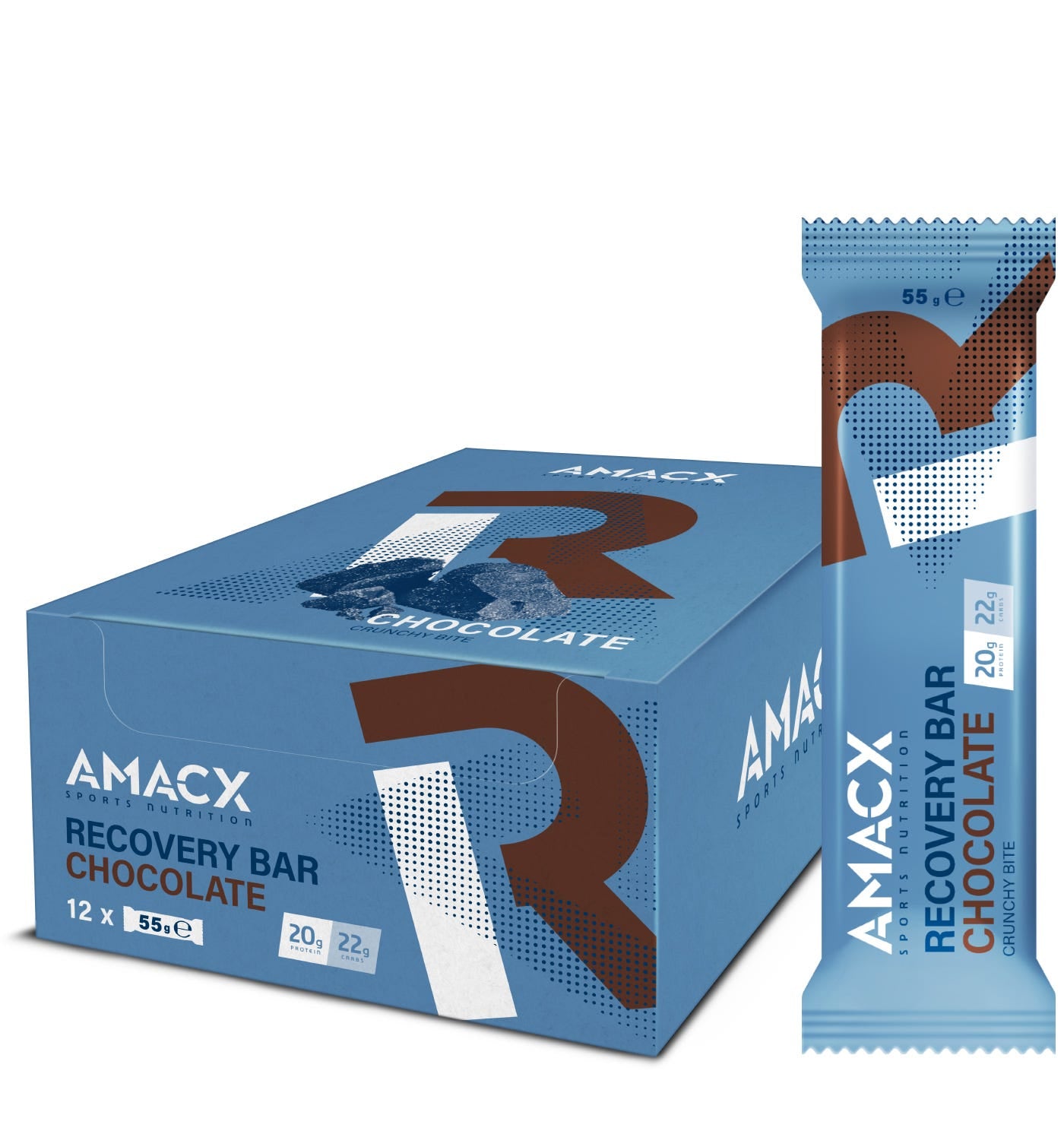 Amacx barretta energetica barretta di recupero cioccolato 12x55gr