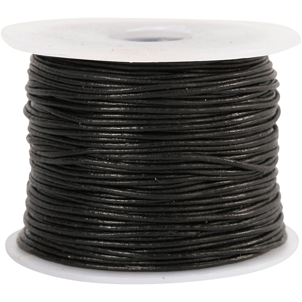 Cordoncino in cuoio Creative Company, spessore 1 mm, nero, 50 m 1 rotolo