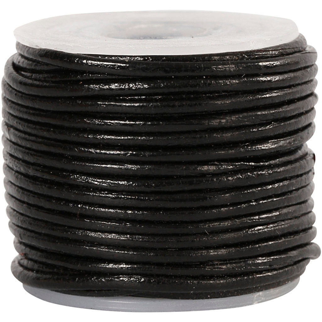 Cordoncino in cuoio Creative Company, spessore 1 mm, nero, 10 m 1 rotolo