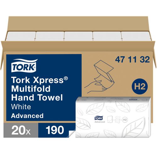 Toallas de papel tork h2 xpress advanced 2 capas blanco