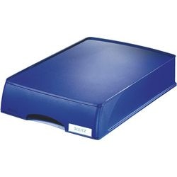 Brievenbak met lade leitz plus rubbere antislip voetjes a4 234x325x53mm blauw