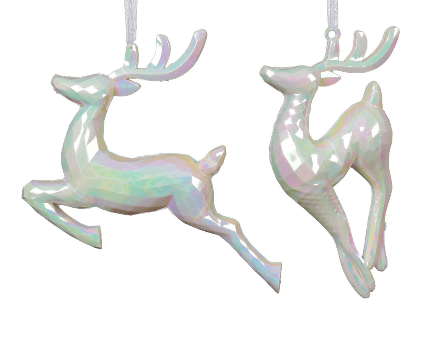 Decoris ciondolo natalizio cervo iridescente 16cm