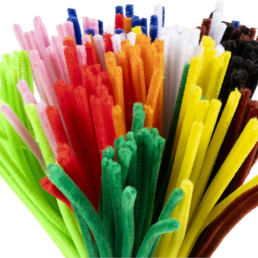 Creative Company Chenille, L: 30 cm, spessore 6 mm, vari colori, 200 div 1 box