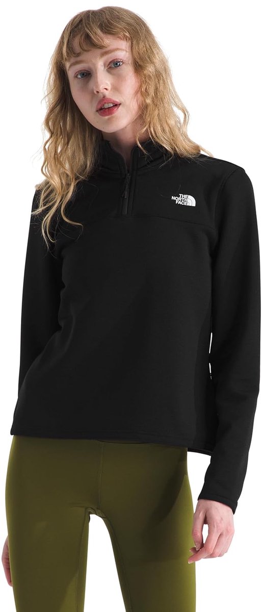 The north face w cedar trail grid fleece 1 - 4 zip jacket dames outdoortrui - tnf zwart