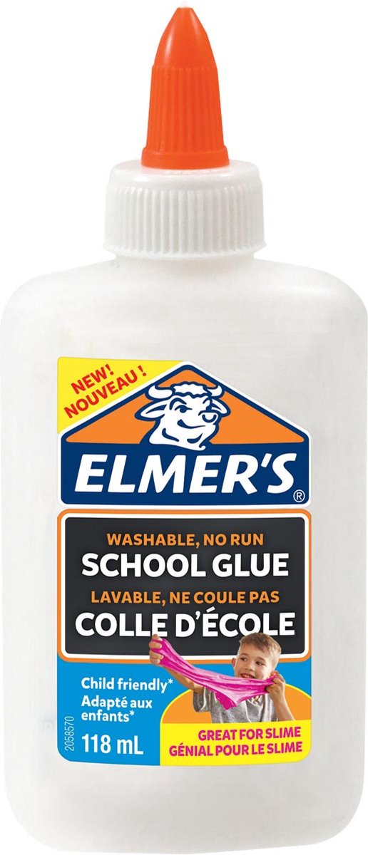 Colla vinilica bianca Elmer's | 118 ml | lavabile e adatto ai bambini | ottimo per creare slime e creare oggetti