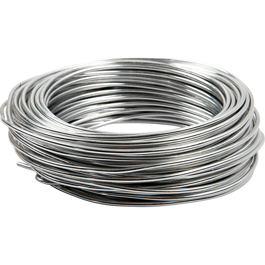 Creativ Company Alu Wire, redondo, espesor de 3 mm, plata, 29 m 1 rollo