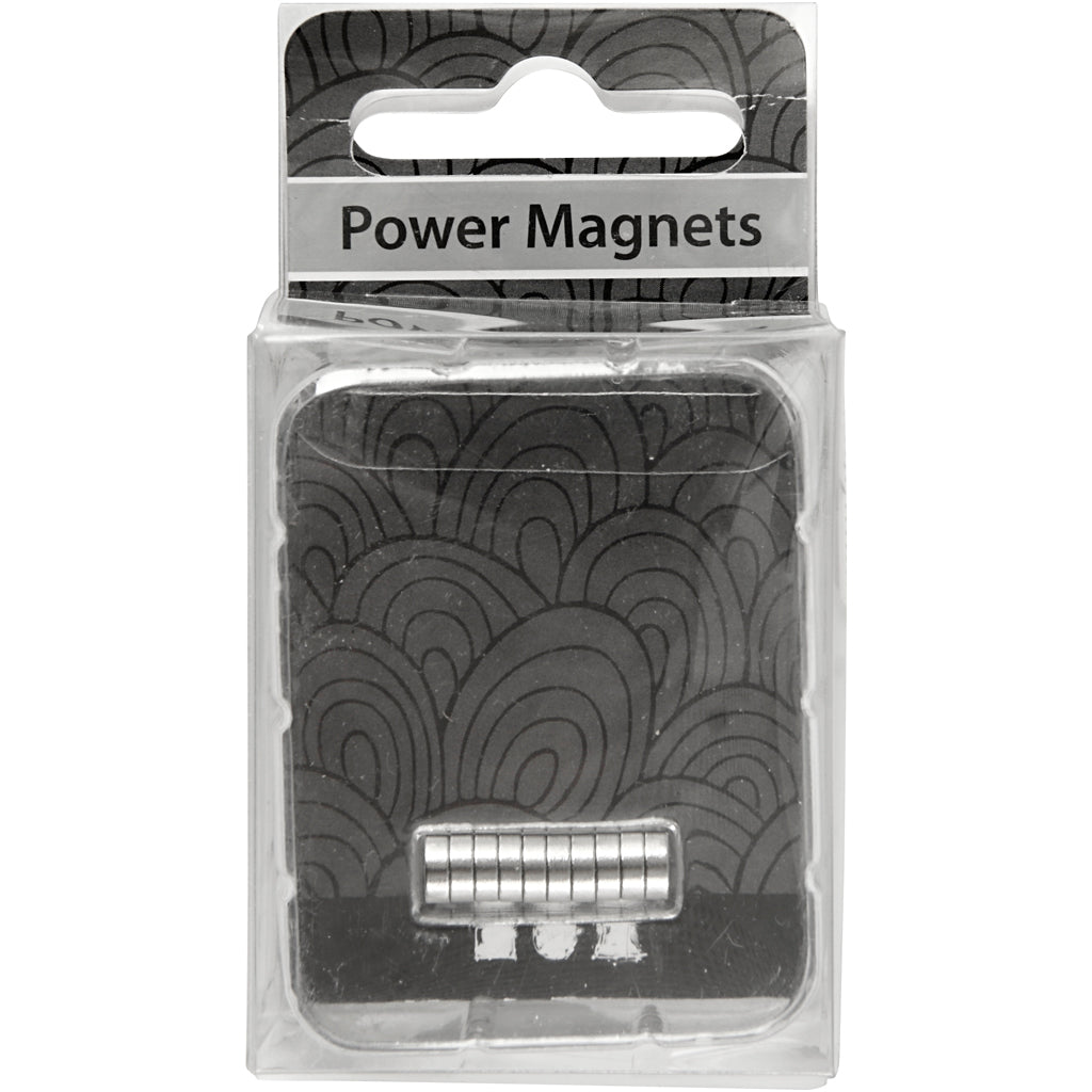 Creativ company potentes imanes “ndfeb”, d 5 mm, espesor 2 mm, 10 piezas 1 caja