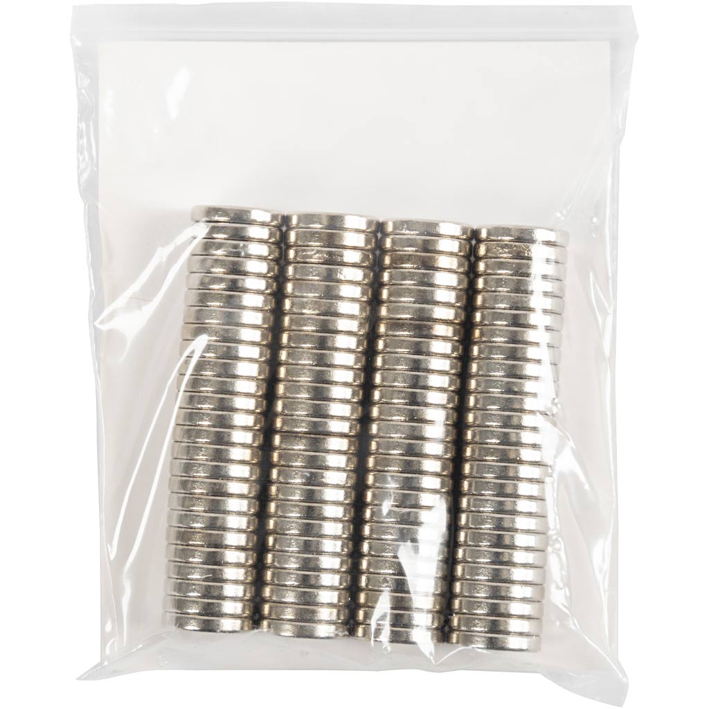 Creativ company potenti magneti “ndfeb”, d 10 mm, spessore 2 mm, 100 pezzi 1 scatola