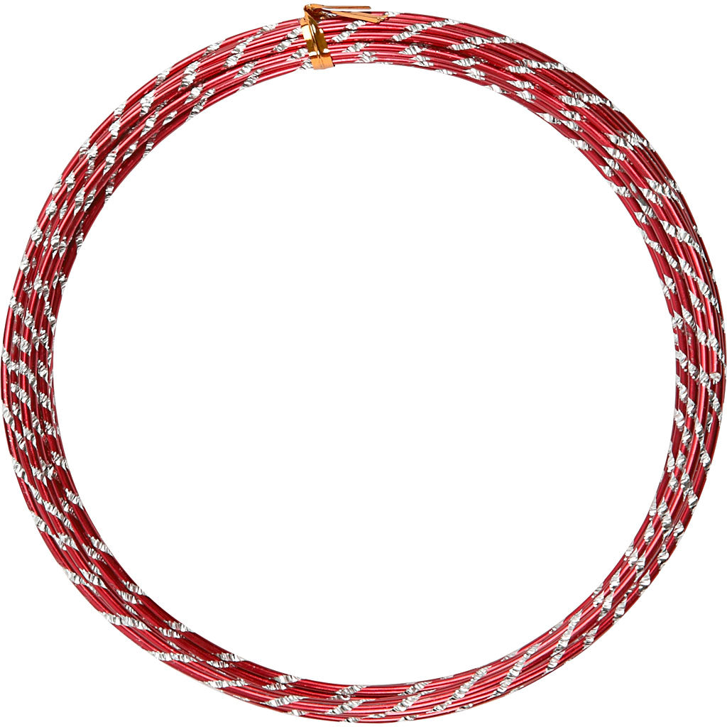 Filo di alluminio dell'azienda Creativ, taglio diamante, spessore 2 mm, rosso, 7 m 1 rotolo