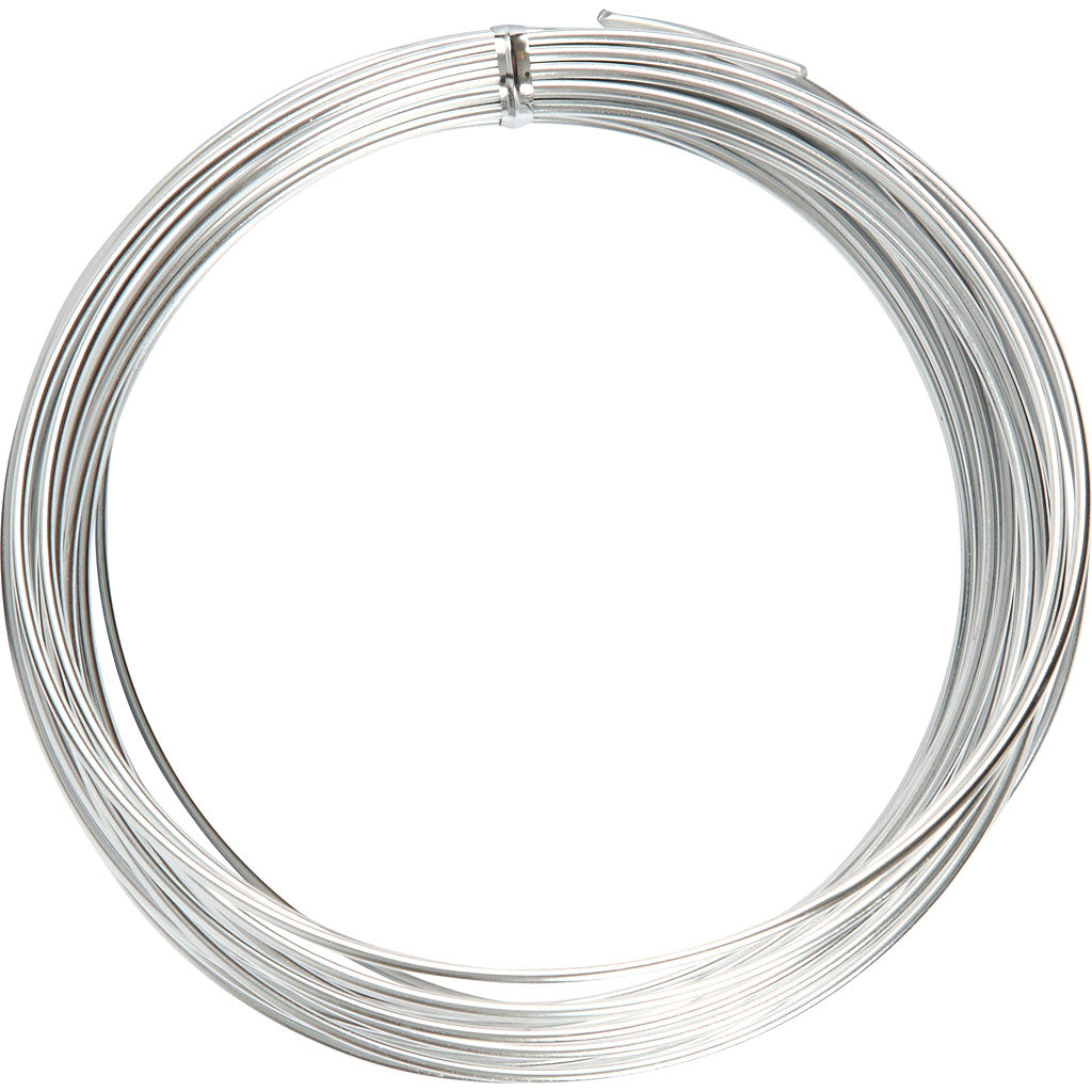 Filo di alluminio dell'azienda Creativ, tondo, spessore 2 mm, argento, 10 m 1 rotolo