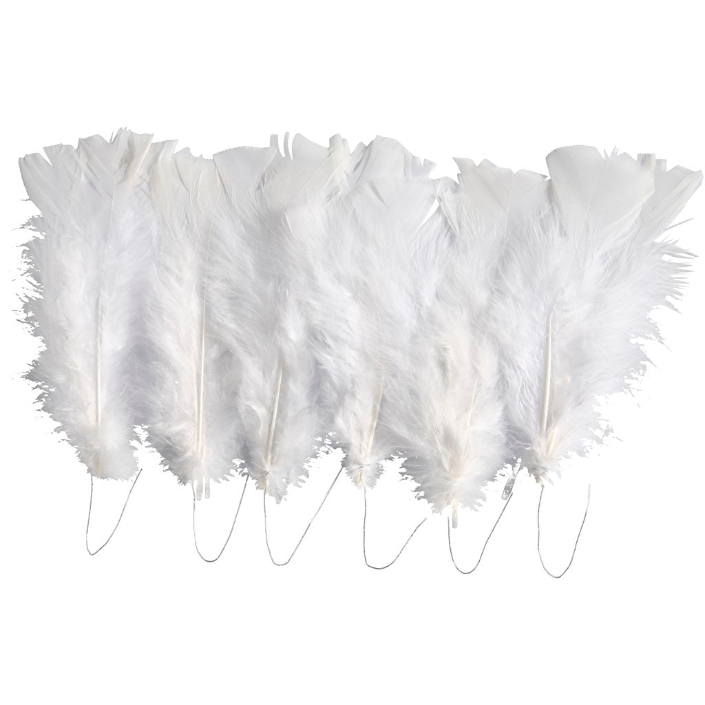 Piume Creative Company, l: 11-17 cm, bianco, 18 gomitoli 1 scatola