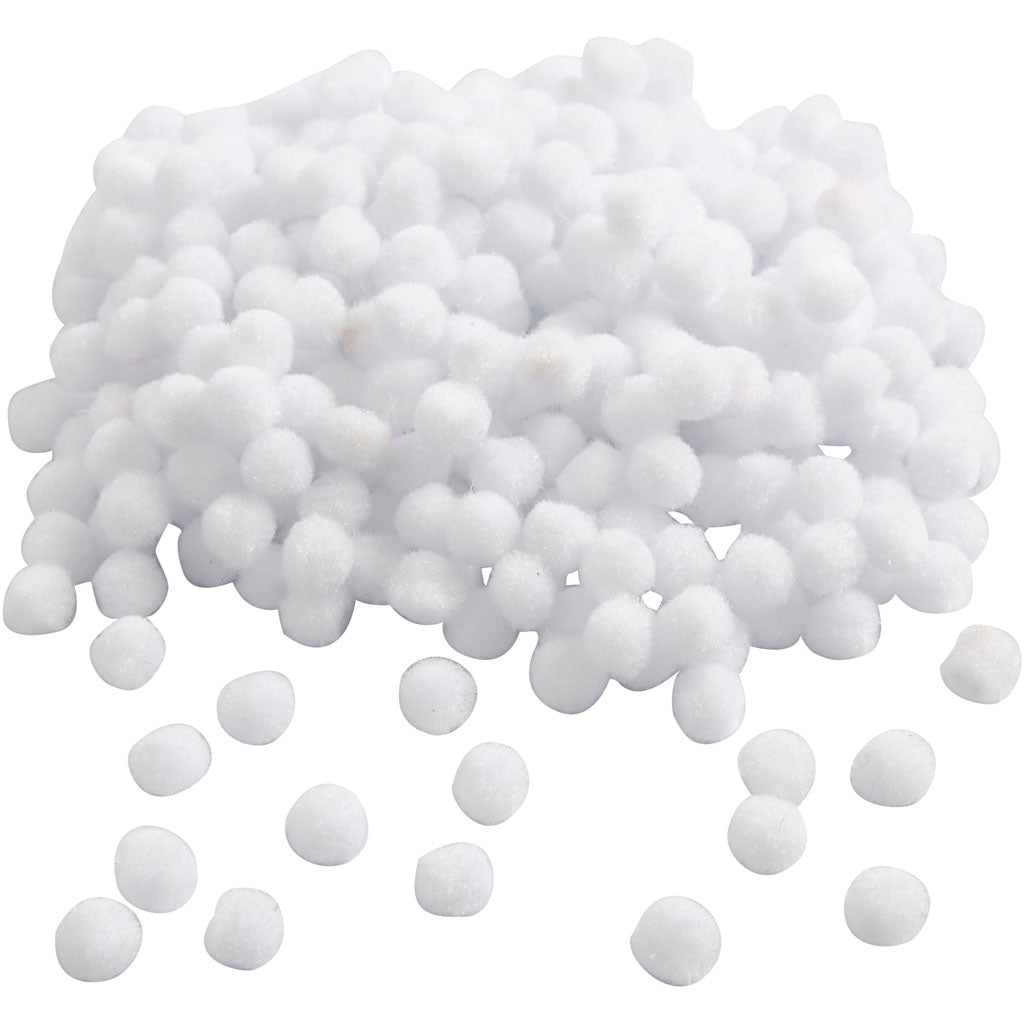 Pompones Creativ company, d 10 mm, blanco, 450 piezas 1 caja
