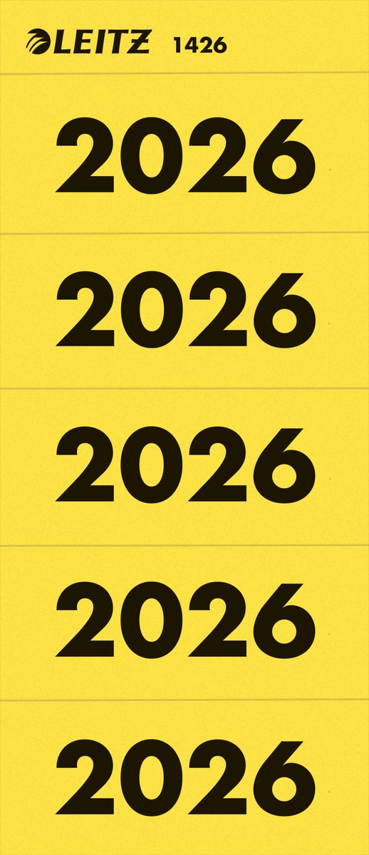 Etichetta dorso Leitz 2026 gialla 100 pezzi