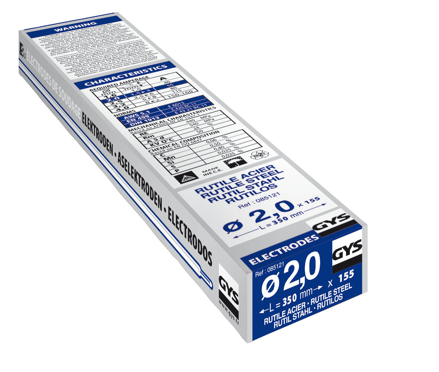 Elettrodi Gys acciaio diam. 2.0 (x155) 5193085121