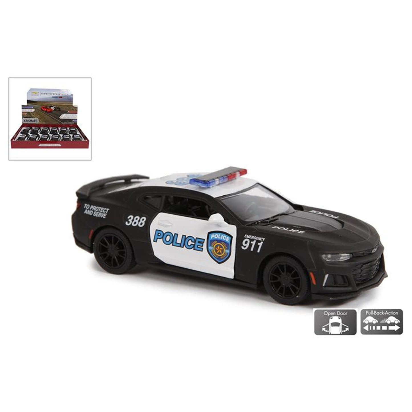 Kinsmart camaro zl1 politieauto die cast pull back schaal 1:38