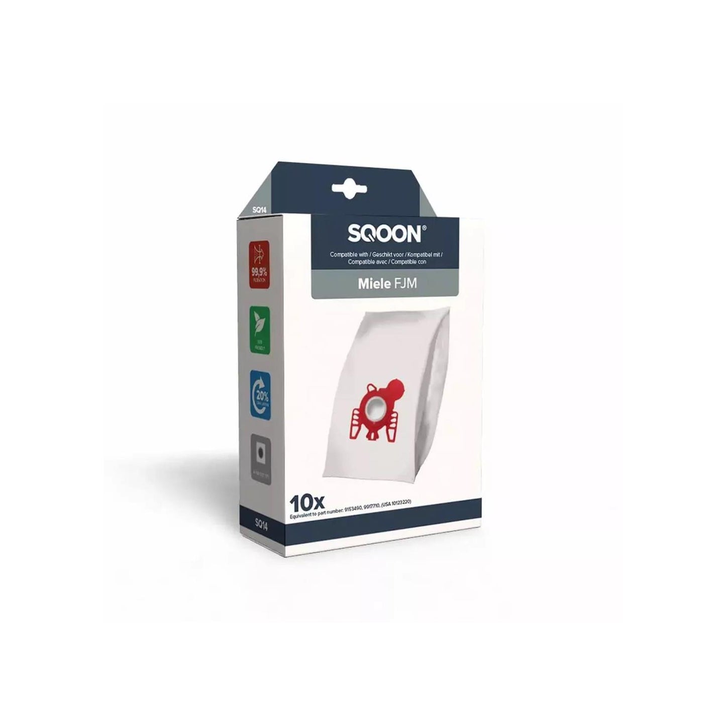 Sqoon sacchetto per aspirapolvere miele fjm 10 pz