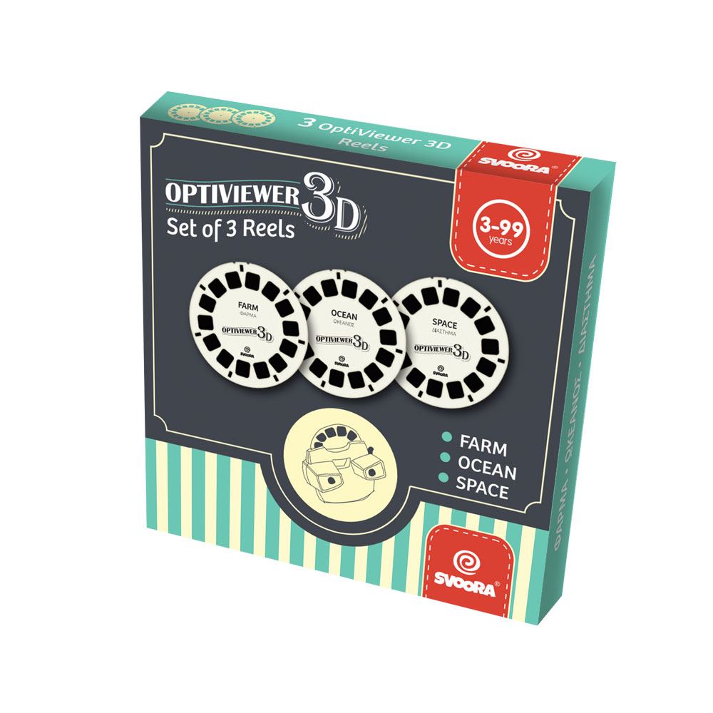 Conjunto de discos Optiviewer 3D. granja, océano,