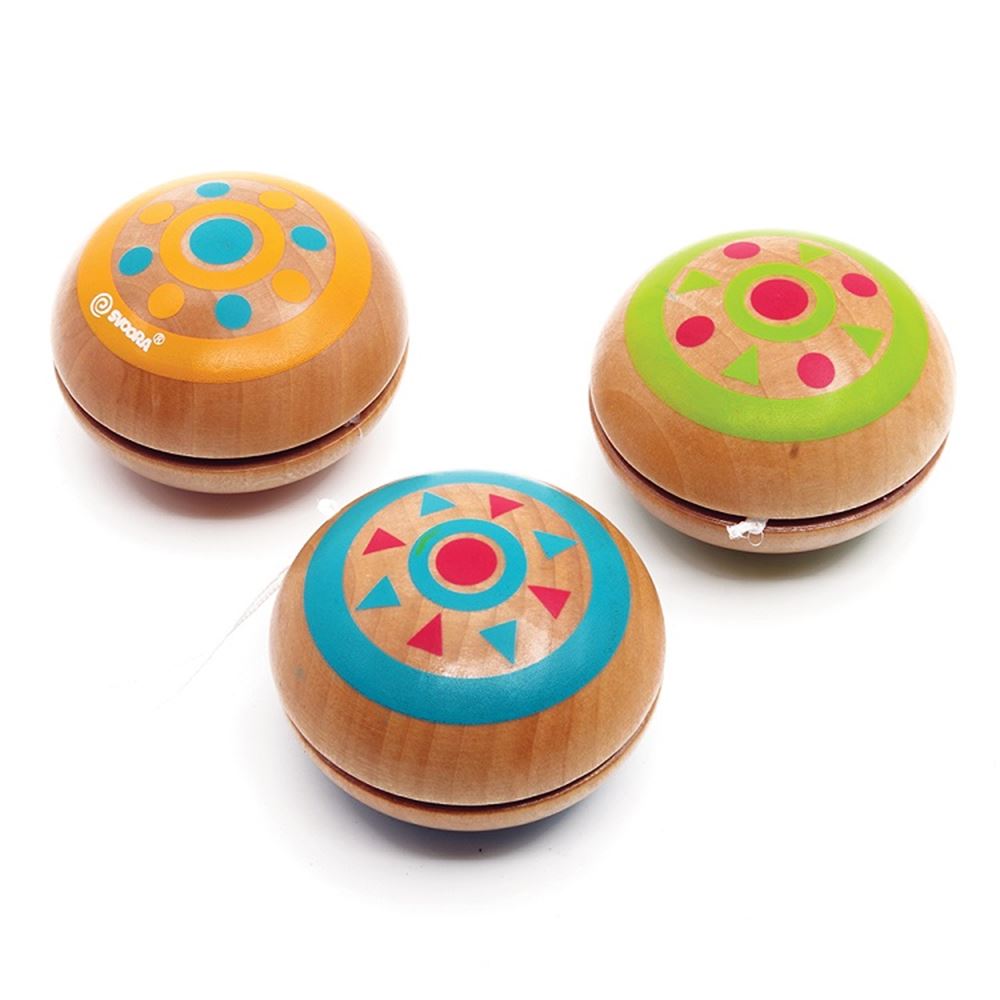 Yoyos de madera. 3 surtido. independiente. 6+