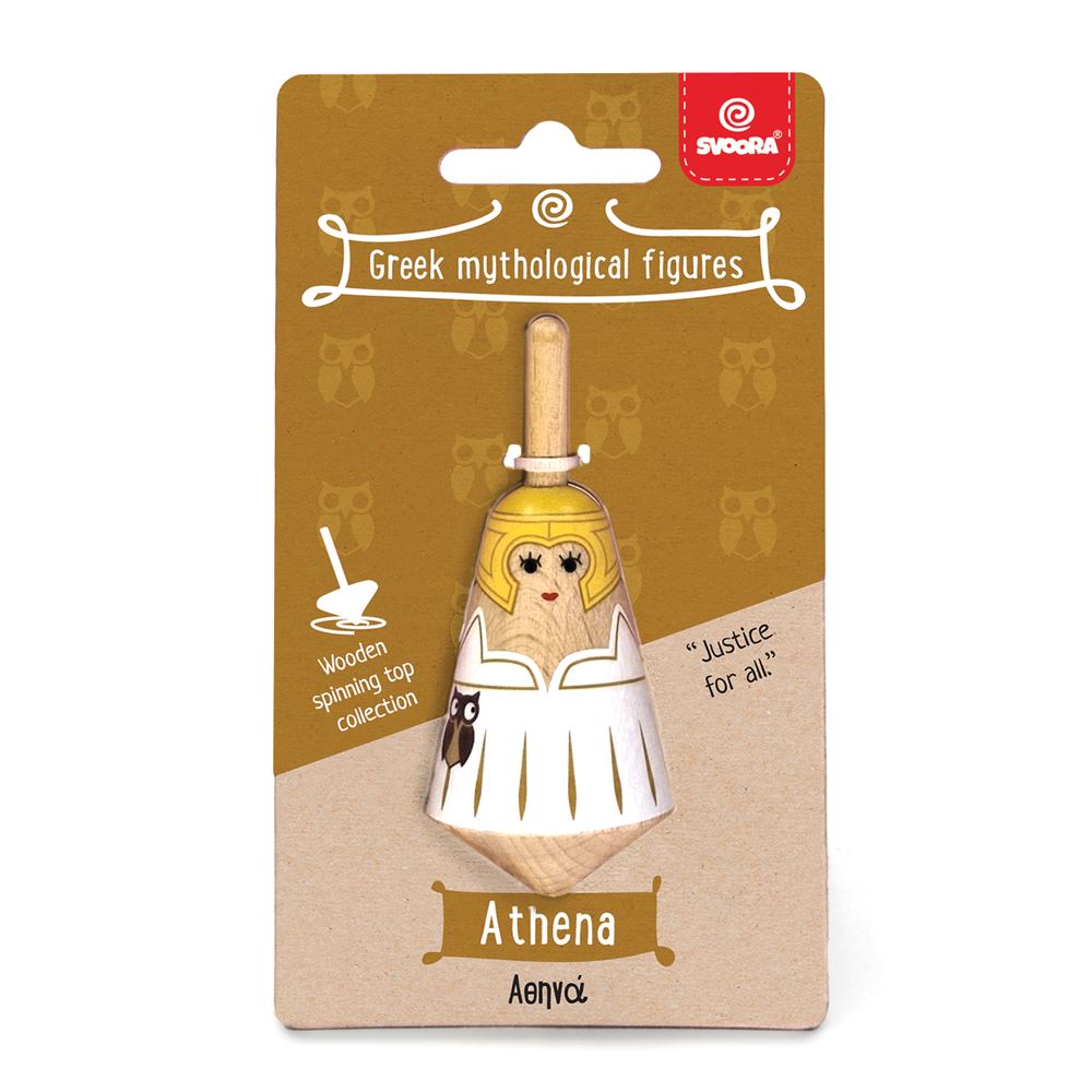 Peaje de madera griego: atenea. 3.5x3.5x8
