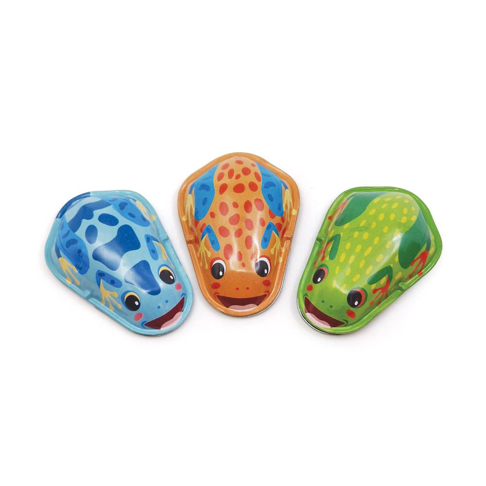 Dsp. mini ranas clickers de hojalata retro. 36