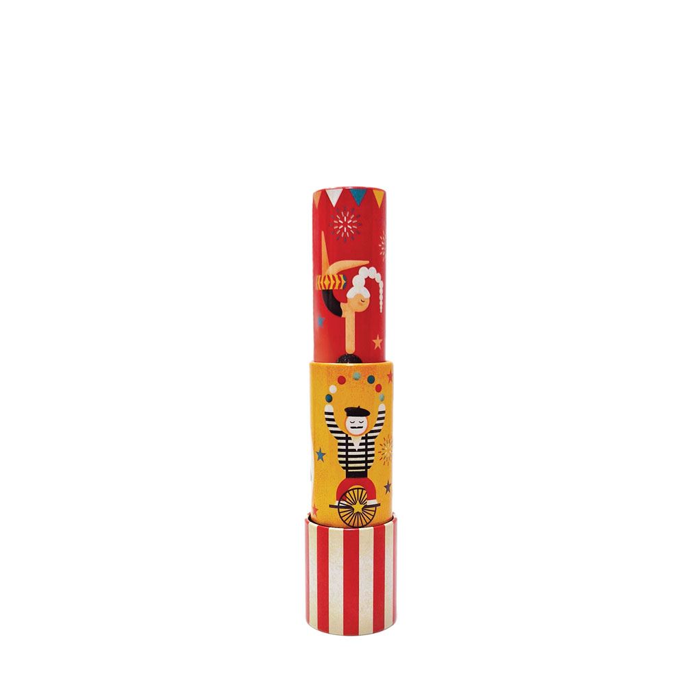 Lata caleidoscopio, rojo circo amarillo.3+