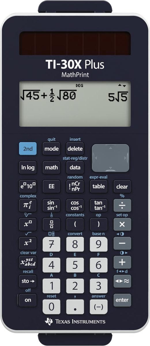Texas Instruments ti-30x plus calculadora escolar mathprint funciona con pilas, funciona con energía solar negro número de posiciones de visualización: 16