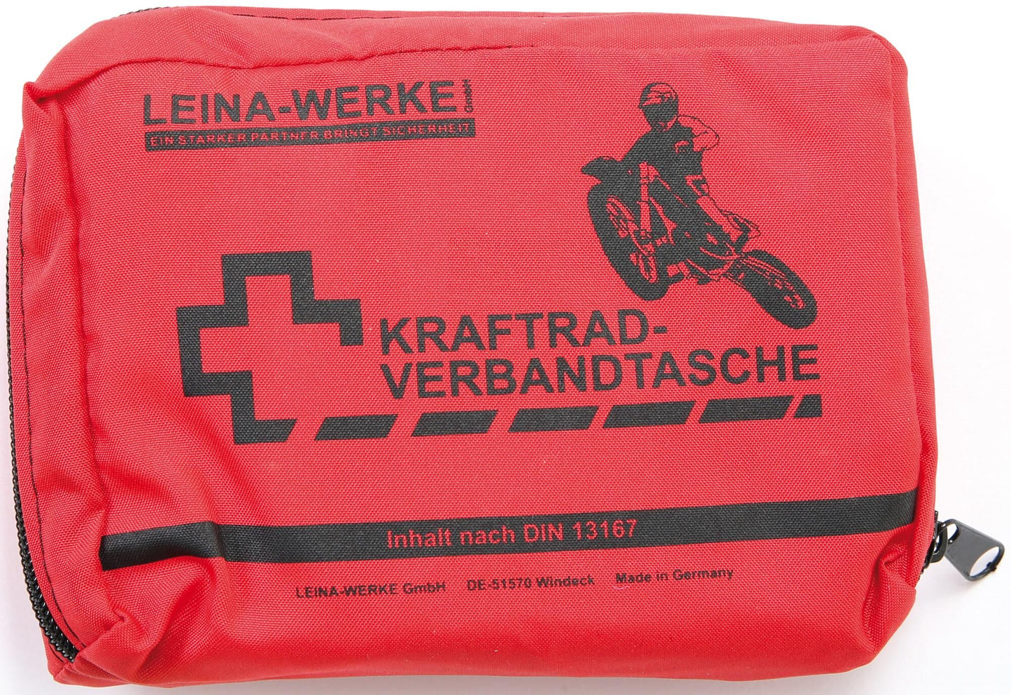 Bolsa de primeros auxilios de Leina-Work Nylon Red, DIN13167 F.Motorcyc