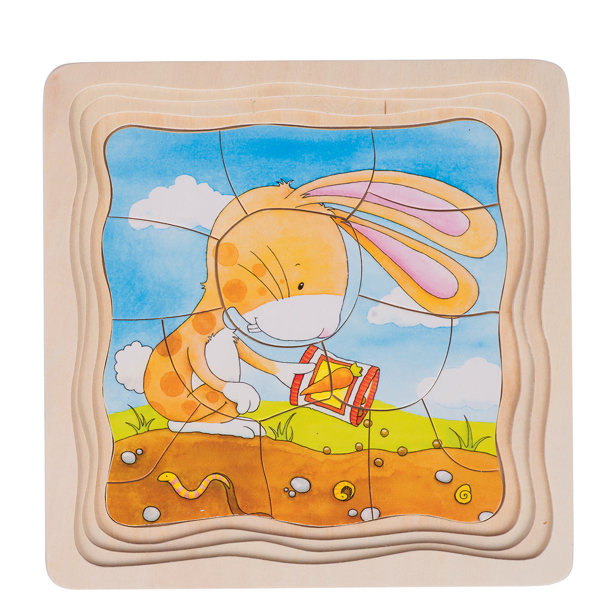 Goki Madera de madera Puzzle Vegetable Garden, 53 °.