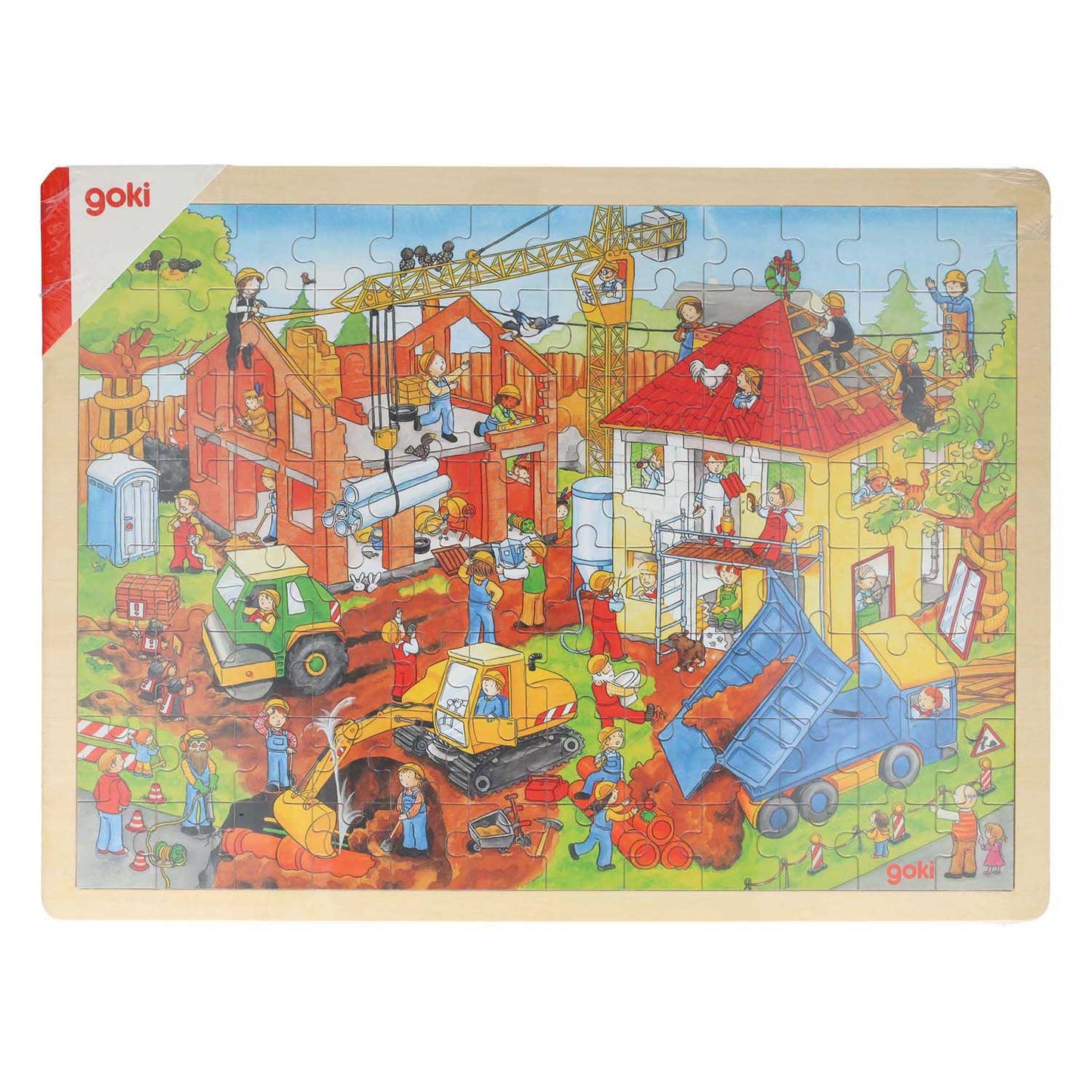 Goki Wooden Jigsaw Puzzle Construction SITTRICI, 96st.