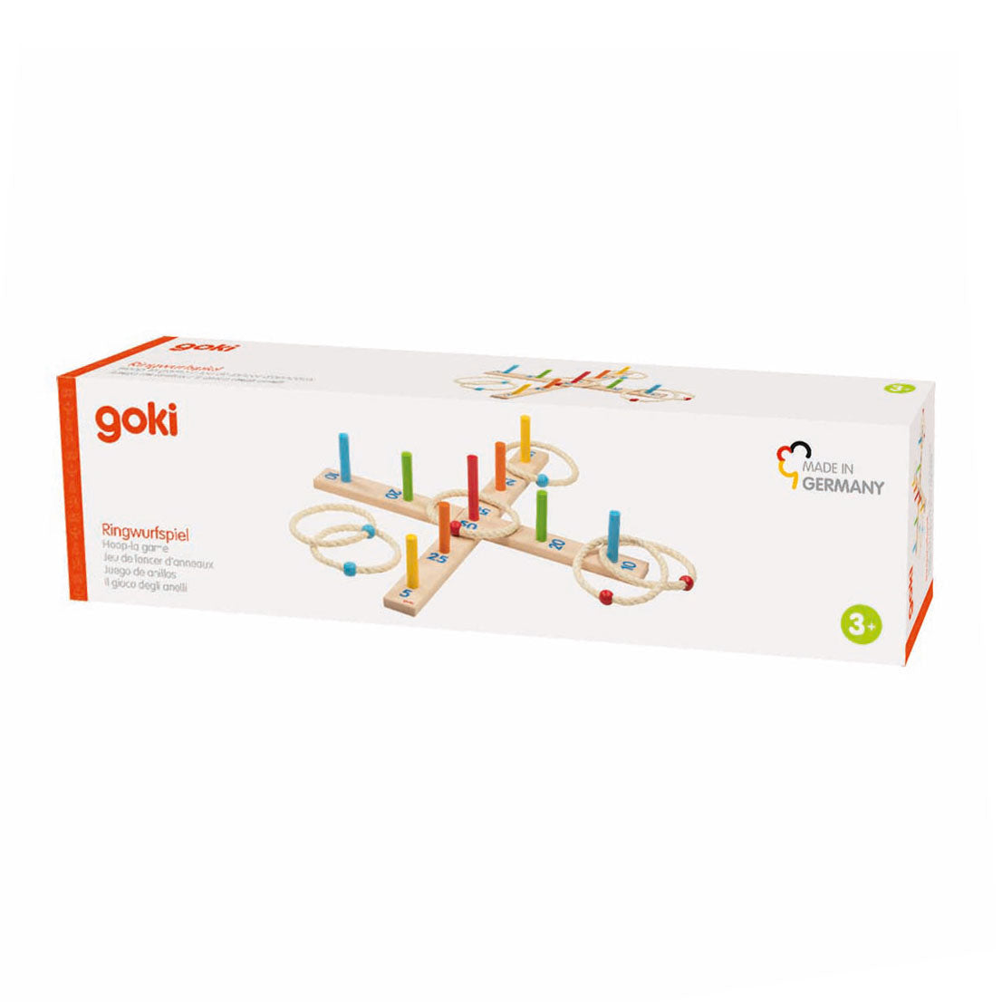 Goki Wooden Ringwerp Game, 6 Anelli