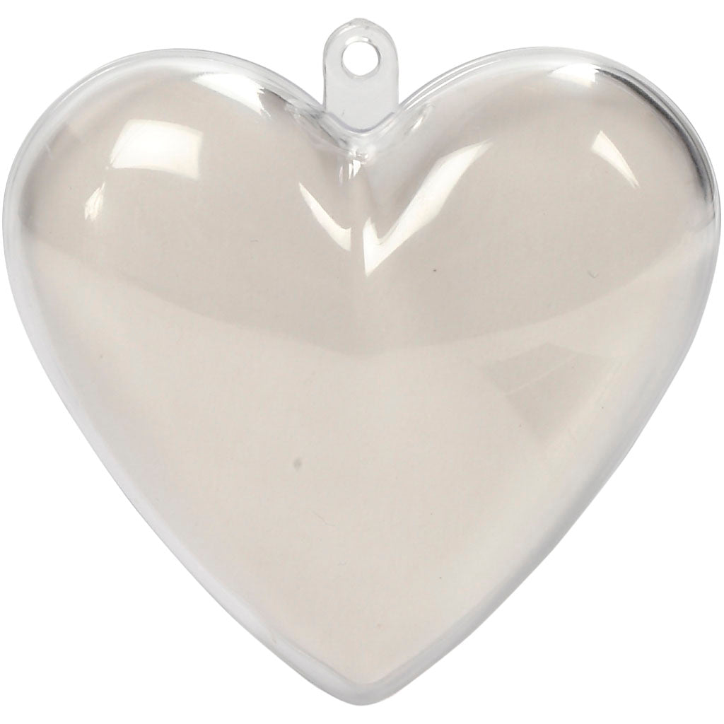 Creativ Company Deco Hart, H: 6.5 cm, transparente, 10 piezas 1 caja