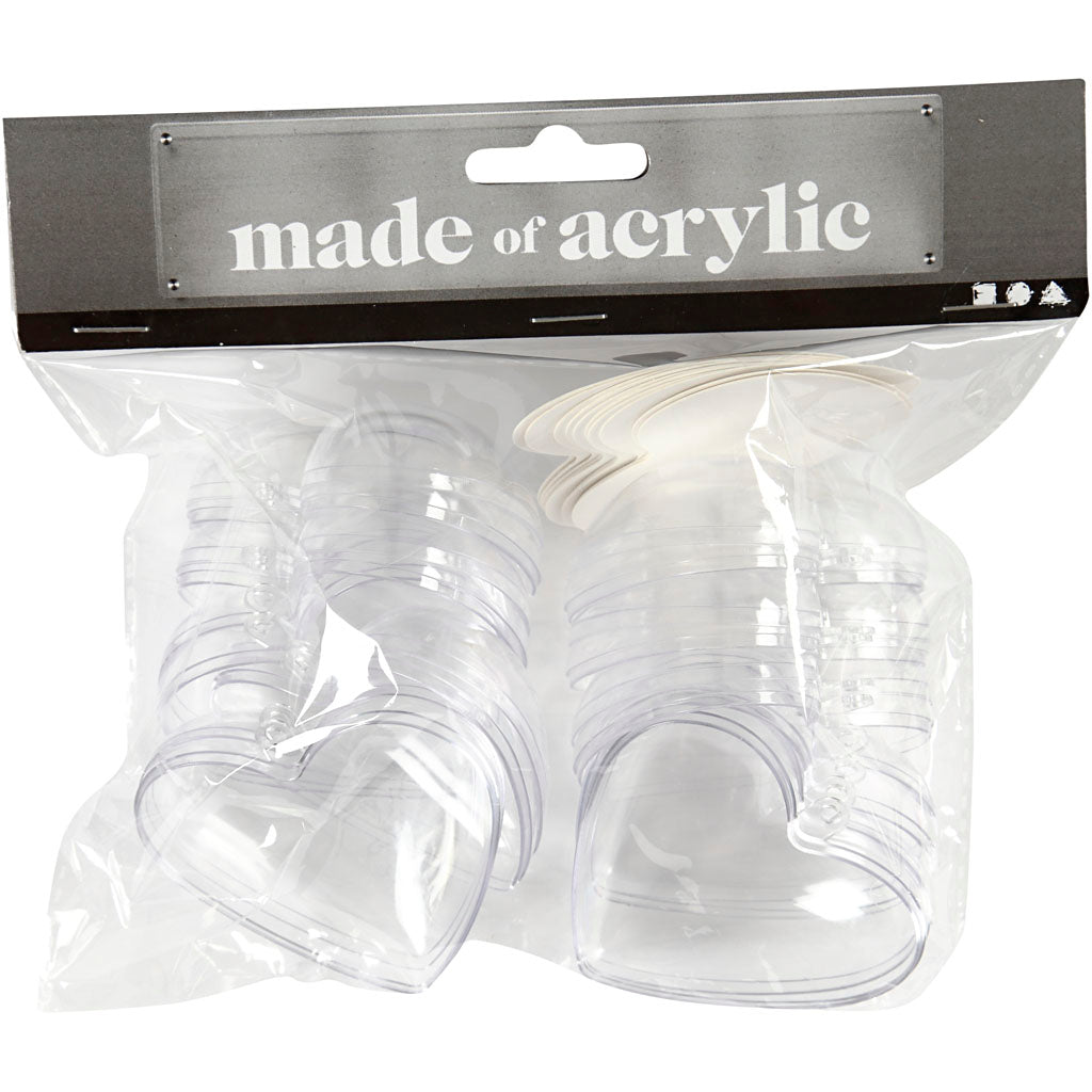 Cuore decorativo Creative Company, h: 6,5 cm, trasparente, 10 pezzi 1 scatola