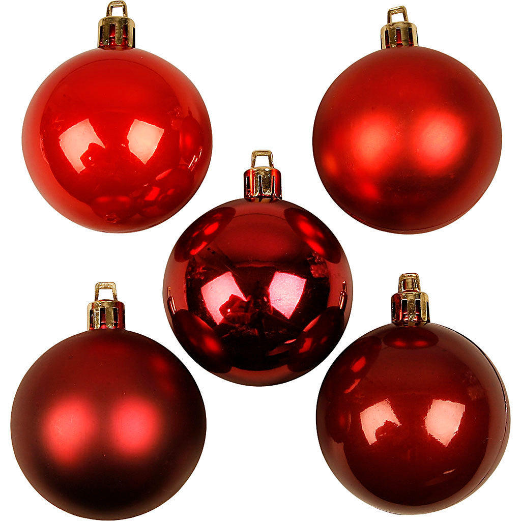 Creativ Company Bolas de Navidad, d 6 cm, armonía roja, 20 piezas 1 caja