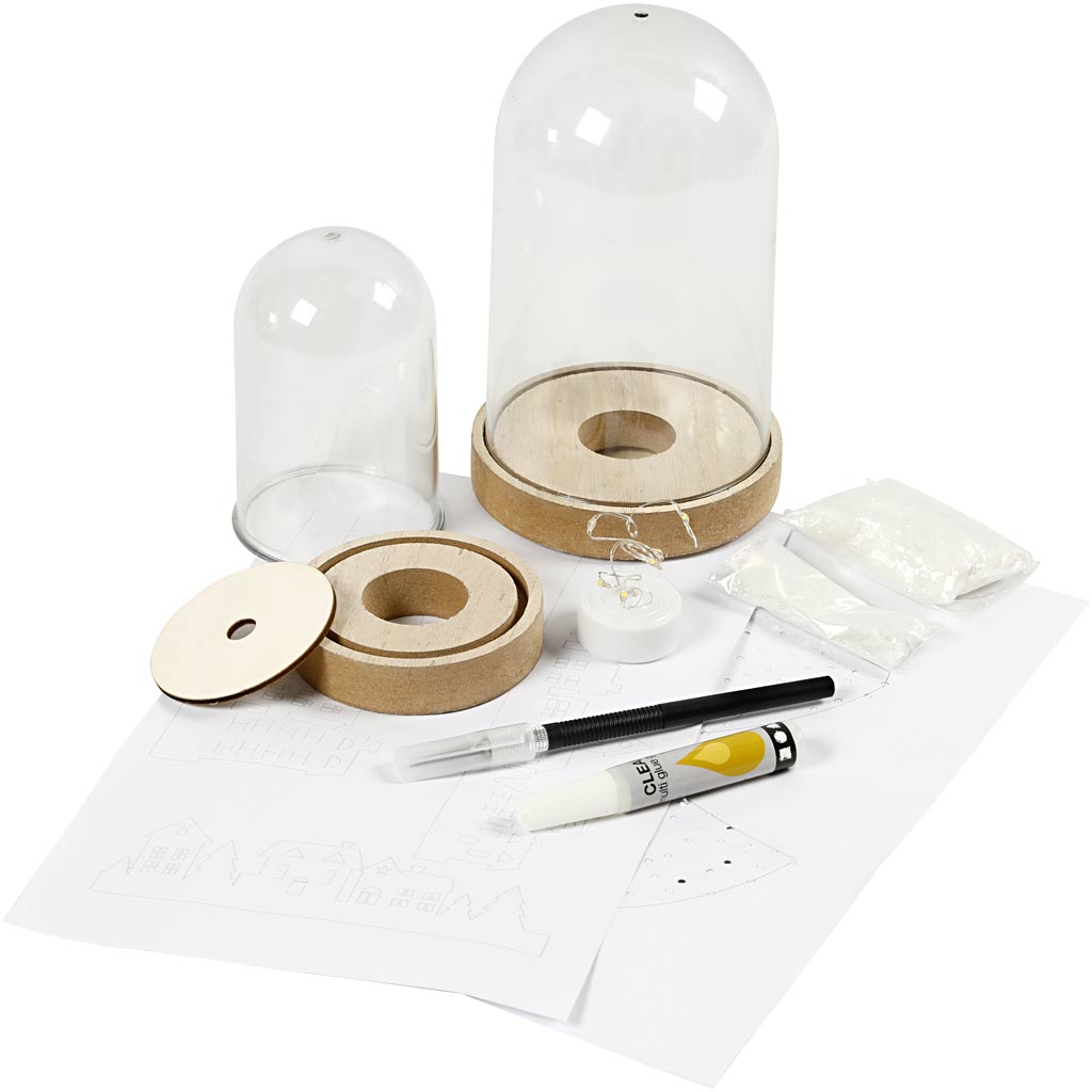 Set Creative Company per campane di vetro, h: 12,5+18 cm, 2 pezzi 1 scatola