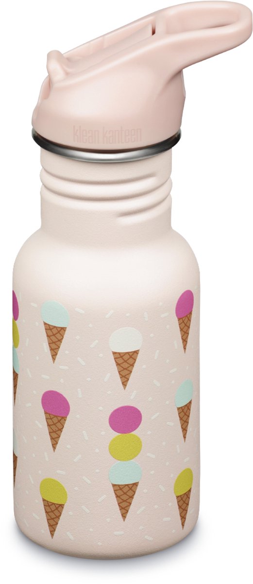 Botella clásica para niños Klean Kanteen - 355 ml - helado - resistente a derrames - sin BPA - con tapa flipsport