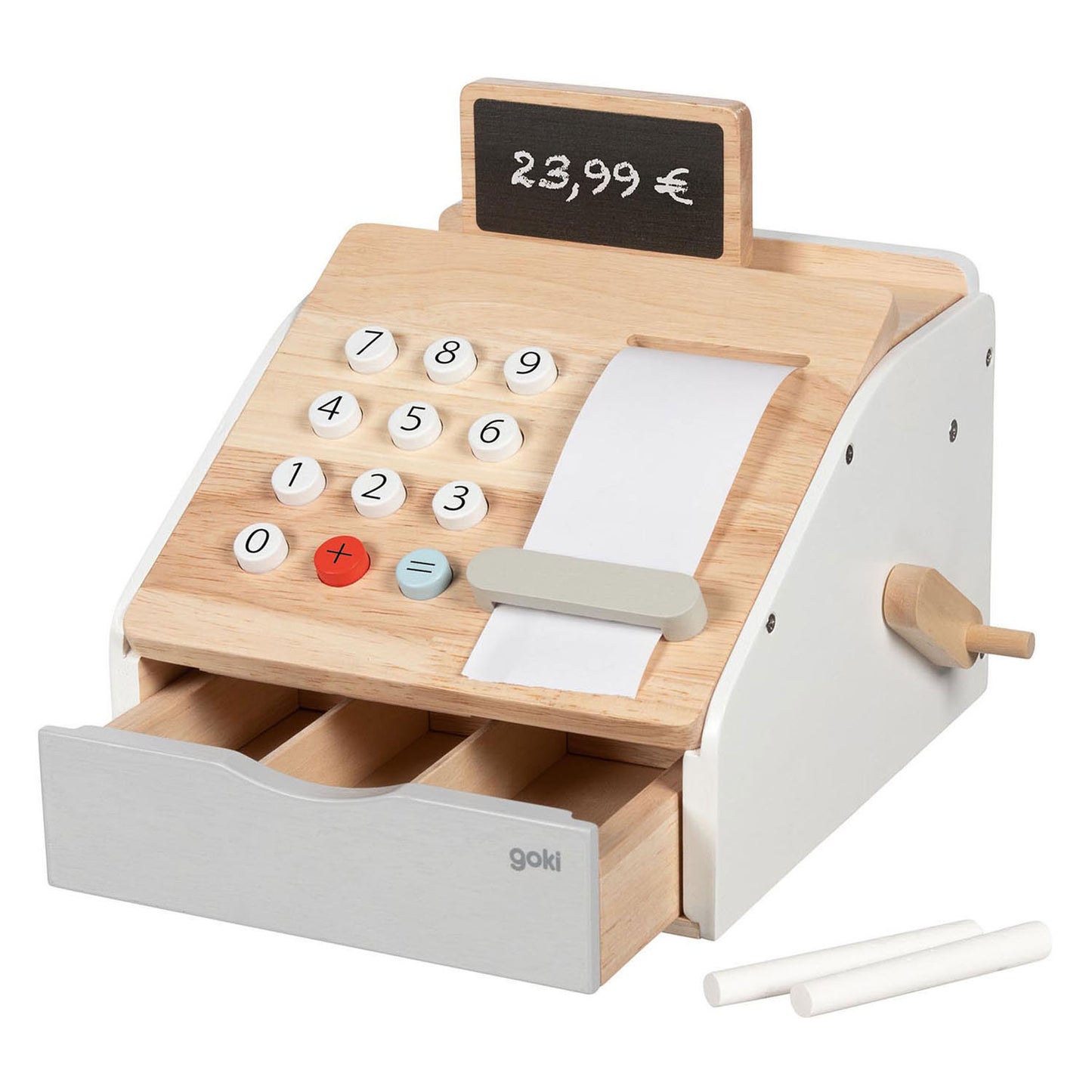 Goki Wooden Toy Kassa con suono, 4dlg.