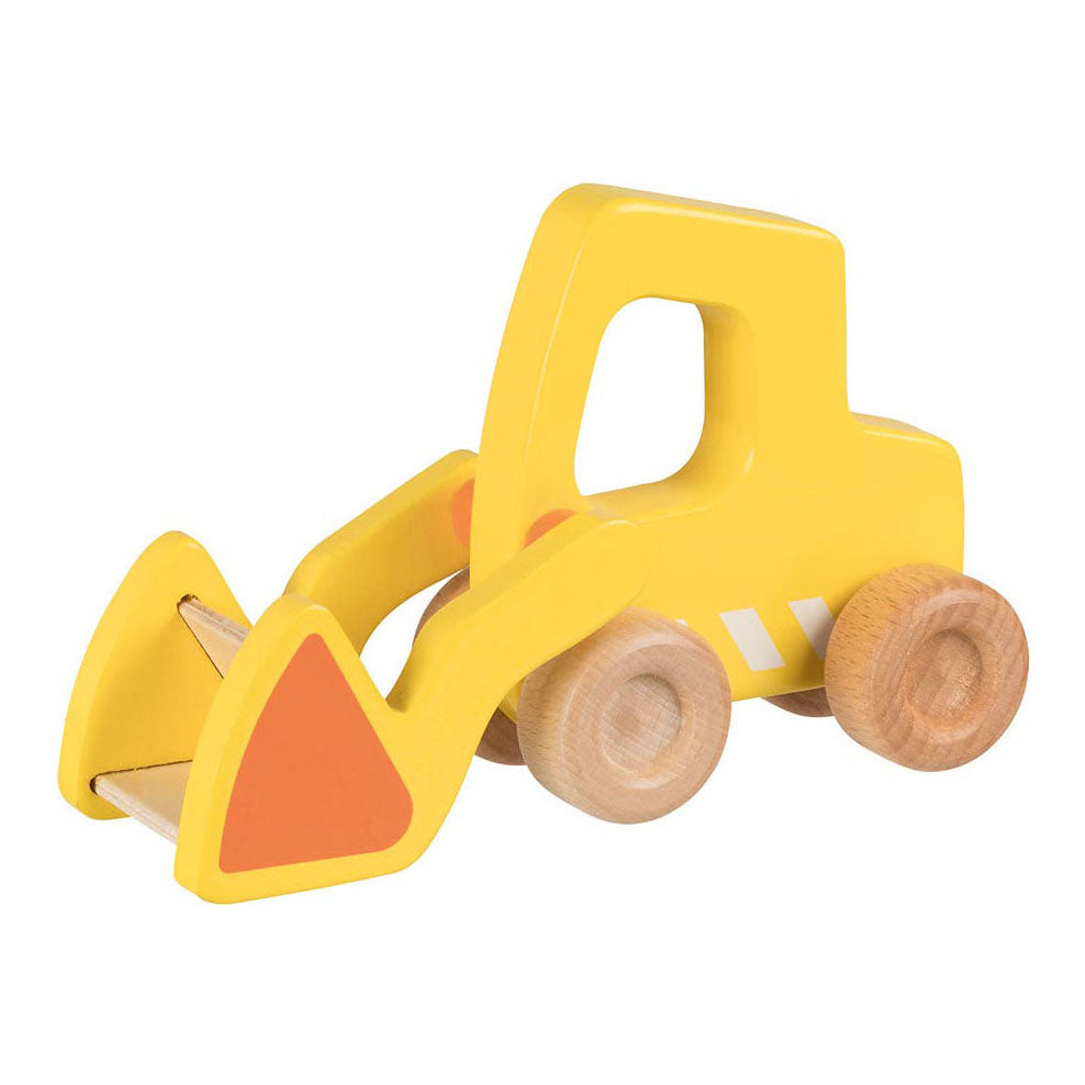 Goki Wooden Excavator con pala giallo