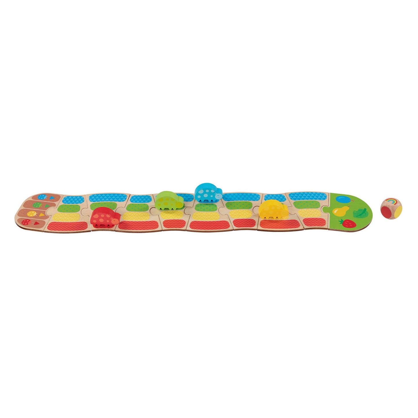 Gioco per bambini con dadi da corsa della coccinella Goki in legno