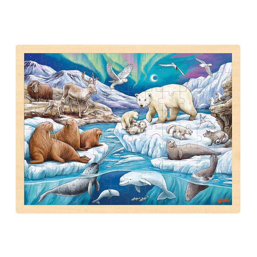 Goki Wooden puzzle puzzle Night Polar, 96st.