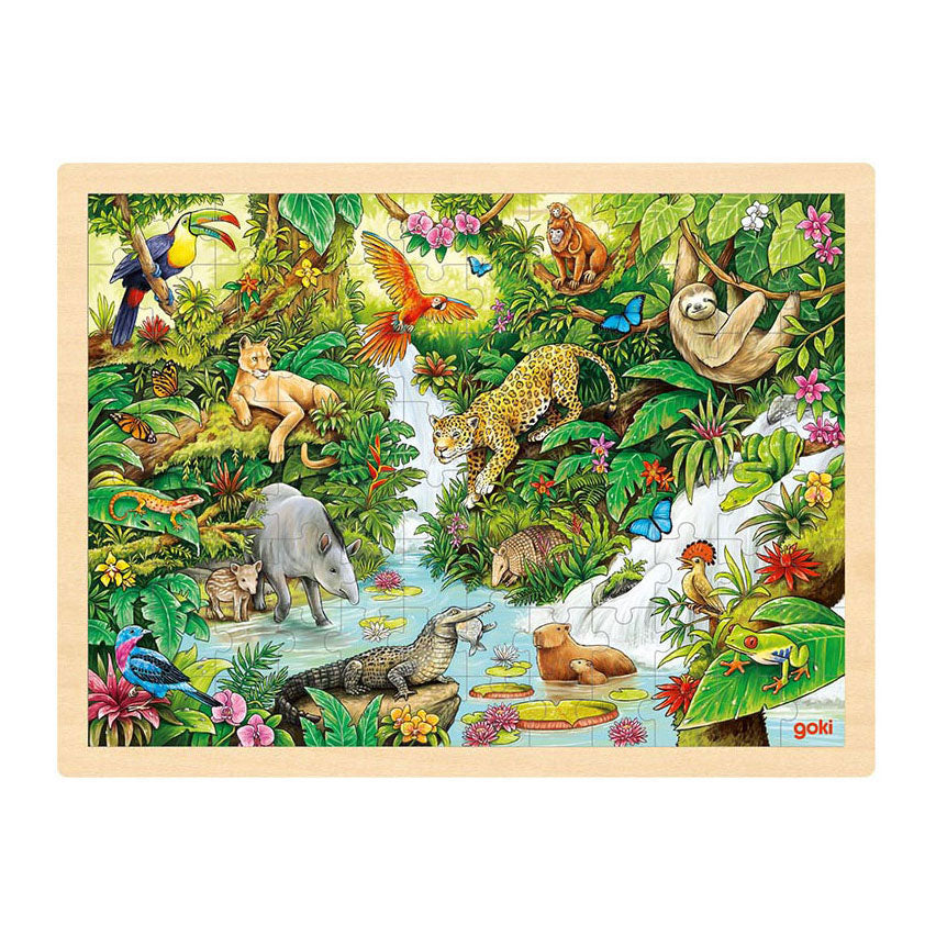 Goki Wooden Jigsaw Puzzle nella giungla, 96st.