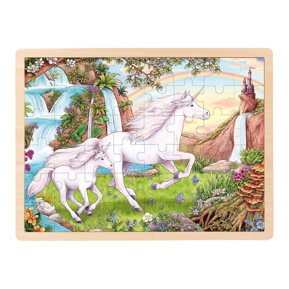 Goki Wooden Jigsaw Puzzle Unicornio, 48º.