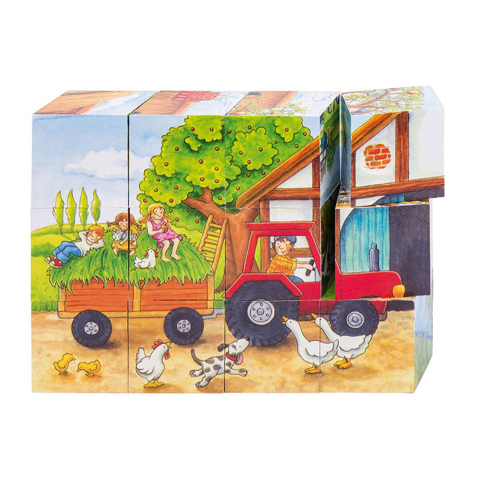 Goki Wooden Block Seasons in Farm, 12st.