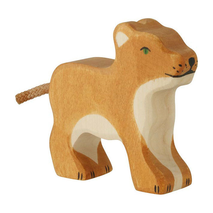 Holztiger holztiger león de madera pequeño
