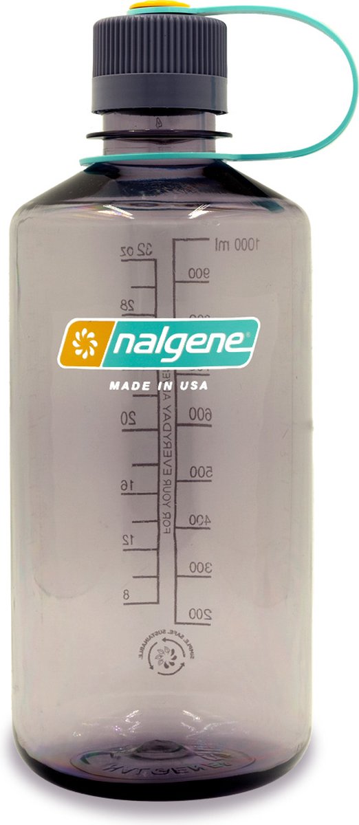 Nalgene - botella de boca estrecha - botella para beber - botella de agua - a prueba de fugas - 500ml - libre de bpa - sustentar - berenjena
