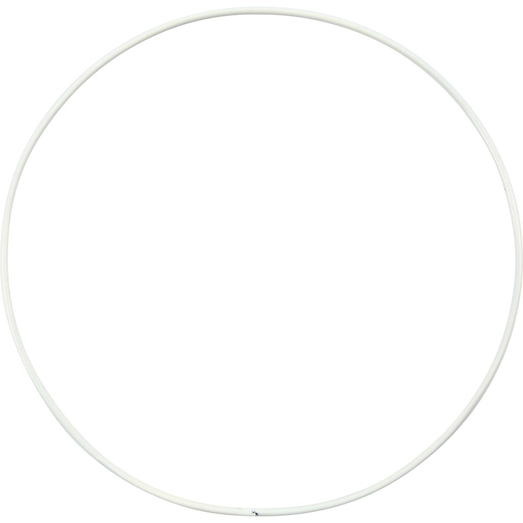 Anello in filo metallico Creativ company, d 15 cm, spessore 2 mm, bianco, 10 pezzi 1 scatola