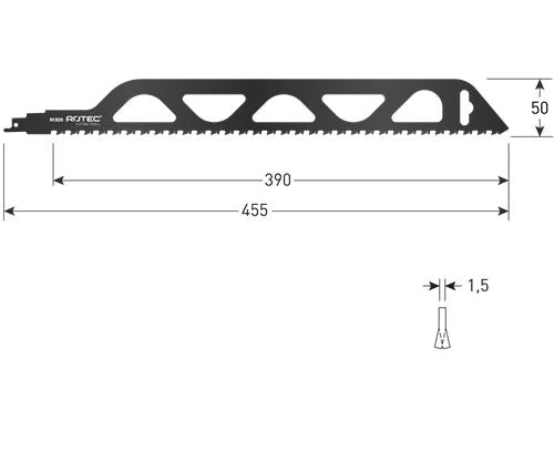 Lama per sega alternativa Rotec rc820 hm 455mm (1pz)
