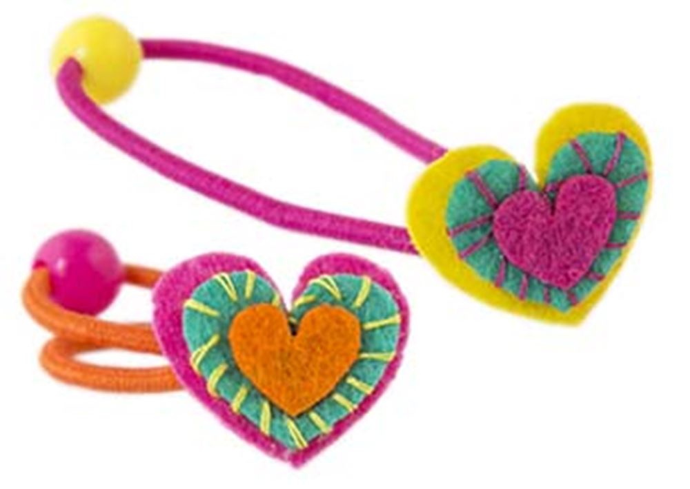 Accesso: cuori elastici per capelli 2 ass (8 pezzi)