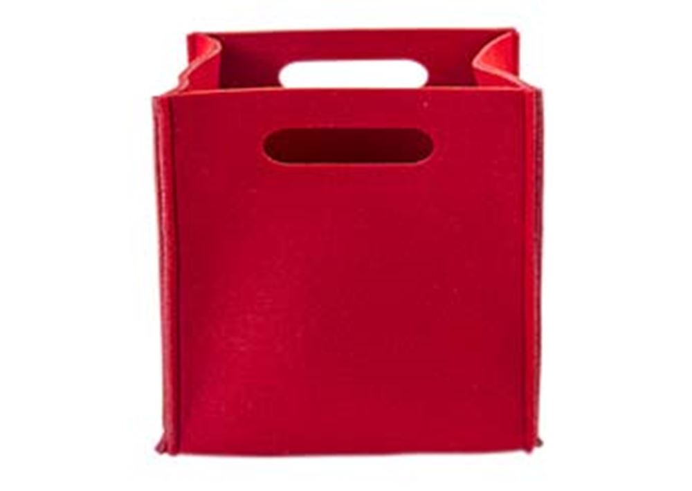 Caja de almacenamiento fieltro 20x20 cm rojo